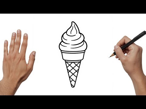 How to Draw an Ice Cream Cone | Easy drawings for kids