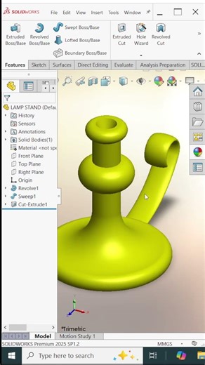 Learn how to create a beautiful Lamp Stand in SolidWorks using basic #solidworks #tutorial #rkdesi