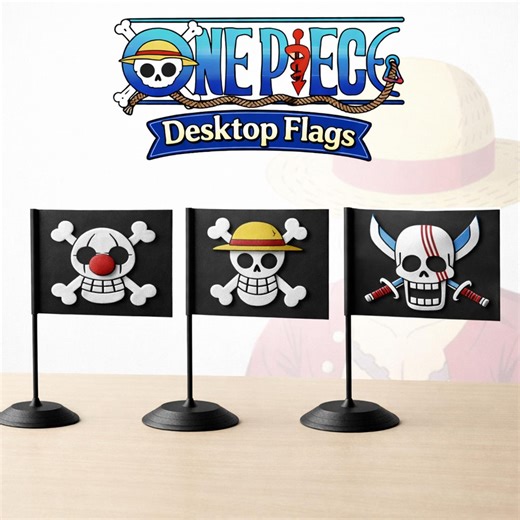 One Piece Desktop Flag | Jolly Roger Pirate Crew Desk Design | Anime Decor Collectible - Etsy