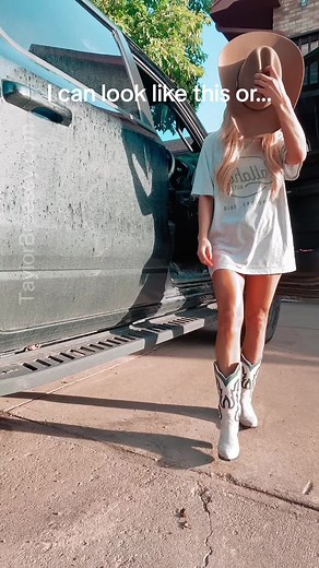 Which do you like more? #cutoffjeans #truck #dadbod #dodge #trx #cowgirlboots