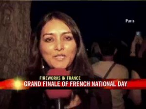 Spectacular fireworks adorn the Grand Finale of Bastille Day