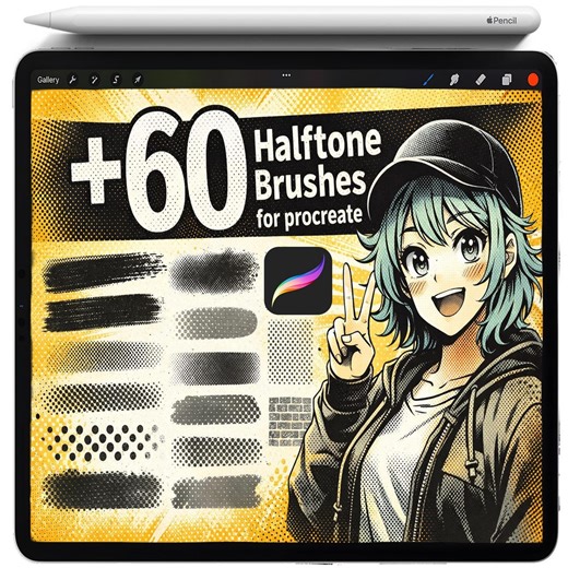 Procreate Halftone Brushes, Crosshatch Brush Set, Procreate Line Art, Procreate Shading Brushes, Ink Texture Brushset, Procreate Comic Book - Etsy