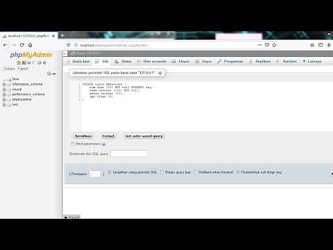 Perintah Dasar Membuat Database dan Tabel menggunakan SQL di phpmyadmin dengan XAMPP