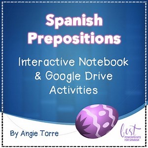 Spanish Prepositions Interactive Notebook Activity and Google Drive Activity