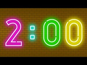 2 Minutes Colourful NEON Countdown Timer