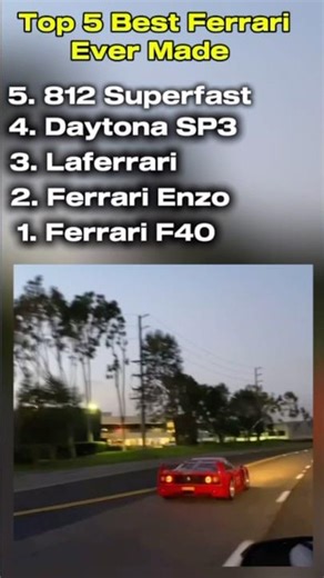 Top 5 Best Ferrari Models Ever Made😮🔥 #top5 #ferrari #ranking #shorts