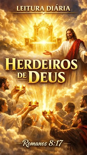 Somos Herdeiros de Deus e Coerdeiros com Cristo - Romanos 8.17 Em Romanos 8.17, o apóstolo Paulo revela uma das maiores verdades da fé cristã: aqueles que são feitos filhos de Deus também se tornam herdeiros de suas promessas eternas. Neste vídeo de Leitura Diária, entendemos o significado profundo de ser herdeiro de Deus e coerdeiro com Cristo, uma posição espiritual que aponta para a glória futura do Reino e para a esperança que sustenta os cristãos mesmo em meio às tribulações. Uma reflexão b