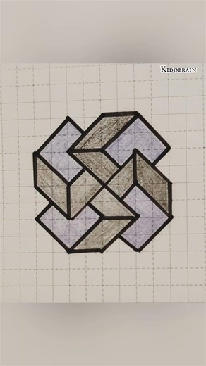 Mind-Blowing 3D Cubes Overlap Drawing (Super Easy!) #3ddrawing #3d #shortvideo #shorts