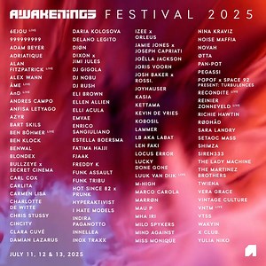FULL LINEUP IS HERE...⏳☀️Join the biggest techno community in the world at Awakenings Festival 2025. See you next summer! 👀 🔥 Dates: July 11, 12 & 13 📍 Hilvarenbeek, The Netherlands | Awakenings
