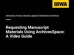 Requesting Manuscript Materials Using ArchivesSpace