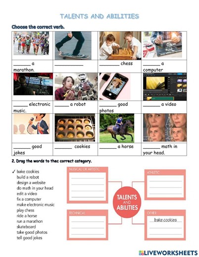 Talents and abilities worksheet