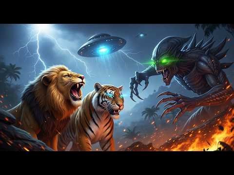Simba & Shere Khan vs Alien Invasion | Pandora Warriors Save the Jungle | Epic AI Short Film