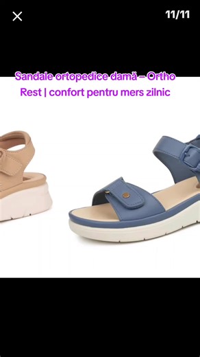 Sandale ortopedice pentru damă Ortho Rest, cu talpă ergonomică și efect de masaj la mers. Ideale pentru plimbări lungi, muncă în picioare sau purtare zilnică. Confort maxim, susținere pentru boltă și stabilitate la fiecare pas. Ușoare, moderne și potrivite pentru vară.#tiktokshop #sandaleortopedice #confortzilnic #incaltamintevara #shopnow