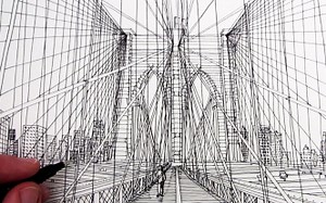 【绘画】线条勾画布鲁克林大桥