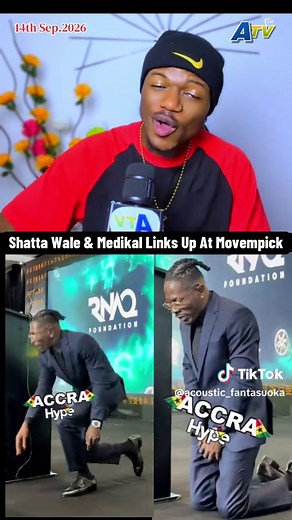 LIVE UPDATES: Shatta Wale and Medikal spotted having a chat at the RNAQ Ga-Dangme Youth Scholarship Fund launch at the Mövenpick Ambassador Hotel in Accra. The two music stars were seen exchanging words during the gathering, held under the theme,