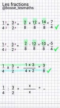 Opérations avec des fractions
