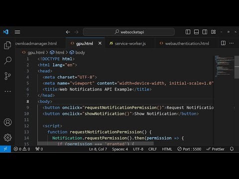 Javascript Web Notifications API Example to Create Push Notifications in Browser