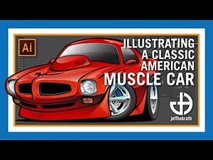Illustrating a Muscle Car Cartoon, Sketch to Digital, in Adobe Illustrator | Jeff Hobrath Art Studio