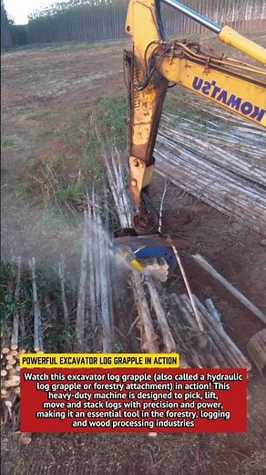 Powerful Excavator Log Grapple in Action | Heavy Equipment Handling Wood Like a Beast.