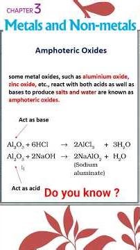 Amphoteric Oxides | Class 10th Metals and Non-Metals | aluminium oxide, zinc oxide #shorts #cbse