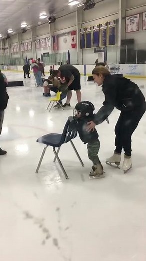 Learning how to ice skate for the first time!