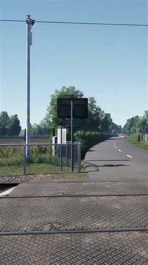 Walking past Level Crossing in Britain