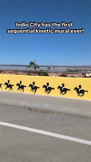 afaqs! on Instagram: "*First-ever sequential kinetic mural* The city of Indio, California just gave its Fred Waring Bridge a vibrant makeover — and it’s hard to look away. The city unveiled the first-ever sequential kinetic mural, turning every drive across the bridge into a flip-book of color and motion. Locals are calling it a visual treat, while the city’s calling it a reminder to pause, breathe, and soak in the creativity that defines the City of Festivals. #mural #kineticmural #innovation #