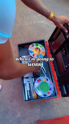 The Creative Process of an Artist at Work