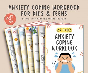 25 Anxiety Coping Worksheets Bundle for Kids & Teens, Mental Health Counseling Child Therapy, Social Emotional Learning Children Workbook - Etsy