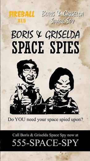 For all your space spying needs, call Boris and Griselda from Fireball XL5 #gerryanderson