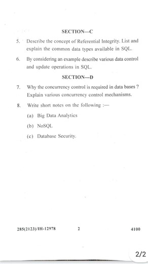 Ba/bsc Database management system & oracle gndu