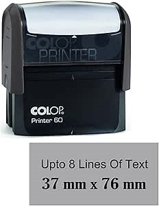 COLOP Self Inking Rubber Stamp X-Large Upto 8 Lines of Custom Text 37mm x 76mm- Black