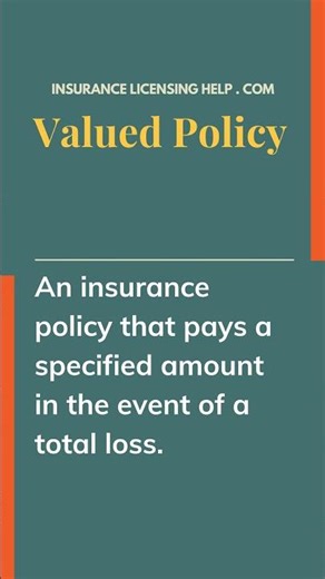 Insurance Licensing EXAM VOCABULARY: Valued Policy #insuranceexam #insuranceagent