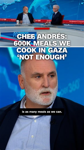 Chef José Andrés from World Central Kitchen joins CNN's Anderson Cooper to talk about the dire humanitarian crisis in Gaza and how his organization is trying to provide more hot meals to Palestinians. | CNN