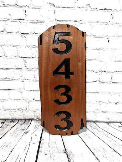 Vertical Address Sign, Rustic House Number Address Plaque, Custom Carved Bold Numbers - Etsy