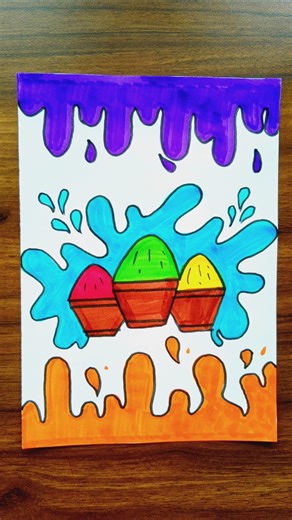 Holi Greeting card🫟Holi card #shorts #holi #holicard #trending #ytshorts #viralvideo #diycard #yt