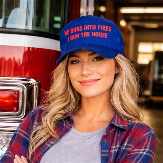 Firefighter Wife Trucker Hat, He Runs Into Fires I Run the House Hat, Fire Wife Gift, Firefighter Spouse Hat, Fire Department Wife Cap - Etsy