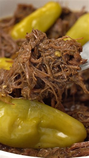 Instant Pot Mississippi Pot Roast. I love how tender this gets in the Instant Pot and how that savory gravy ends up over everything on my plate. Recipe link in comments 👇 | JoCooks