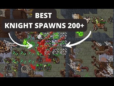 TIBIA KNIGHT BEST HUNTING SPAWNS - GLOOTH TOWER - 200+ EXP AND PROFIT [ENG]