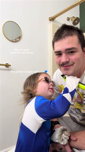 A blue power ranger shaves his dads mustache👨🏻💙 | mustache