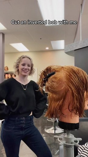 Stylish Inverted Bob Haircut with Fringe Bangs