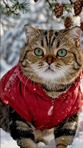 Snowy Winter Cat Moments: Jumping, Sliding & Playing in Snow