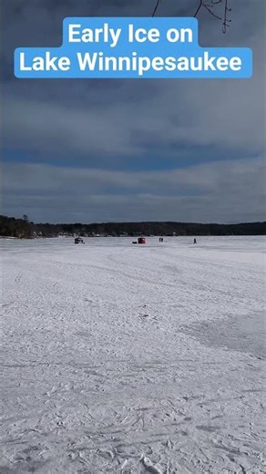 Early Ice on Meredith Bay of Lake Winnipesaukee #firstice #lakewinnipesaukee