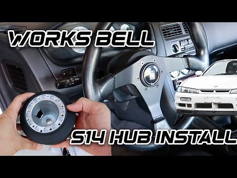 240sx S14 Works Bell Steering Wheel Hub Adapter Install || Full DIY including SRS delete