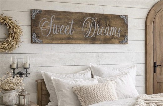 Sweet Dreams Sign, Rustic Farmhouse Bedroom Decor - Etsy