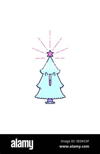popping motion animation of christmas tree with star Stock Video Footage - Alamy