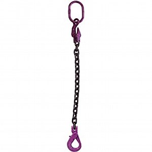 US Cargo Control 9/32 Inch x 10 Foot Adjustable 1-Leg Chain Sling with Self-Locking Hook Grade 100 Alloy Steel Overhead Lifting Sling for Large and Heavy Cargo
