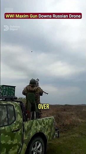 WWI Maxim Gun Downs Russian Shahed Drone!