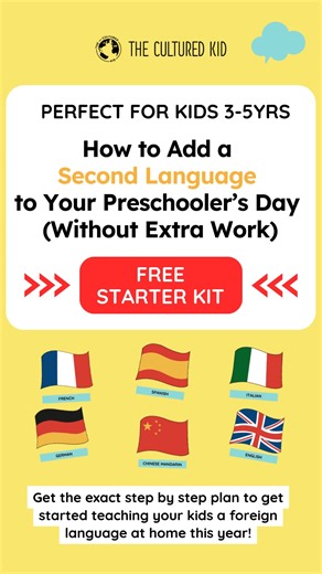 Got a preschooler at home? Don’t skip this. If teaching your little one a second language has always been on your wishlist — but felt too hard, too time-consuming, or like something only “fluent moms” do… This free starter kit might be exactly what you’ve been waiting for. ✨ It’s called How to Add a Second Language to Your Preschooler’s Day (Without Extra Work) ✨ It’s made for ages 3–5 (the ultimate language sponge years) ✨ And it’s designed for you — the mom juggling nap times, snack requests, 