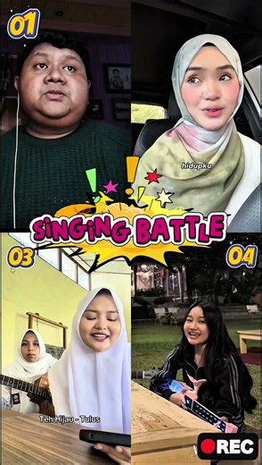 TEH HIJAU 🍵💚 | TULUS Cover Singing Battle 🎤 #shorts #trending #syafiyaofficial